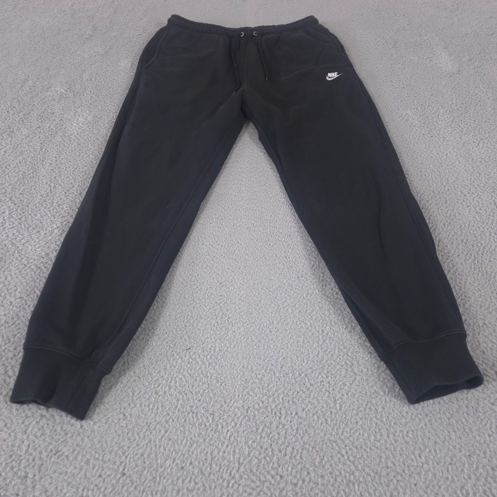 Nike Sportswear Club Fleece Joggers Mens Medium Black‎ Sweatpants Cuffed Casual